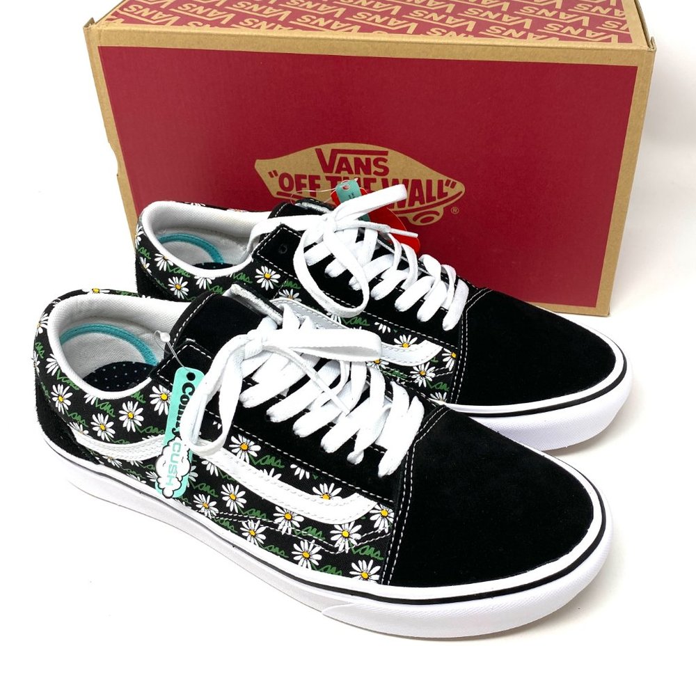 Vans Comfycush Old S Flower Black Canvas Skate Sneakers Mens Size 11 VN0A3WMA49K - Picture 7 of 11
